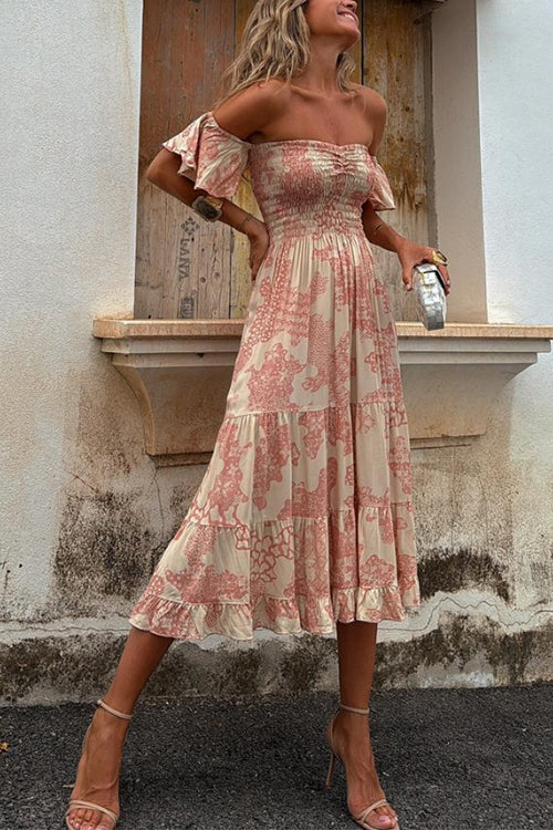 Isabella - Off Shoulder Midi Dress