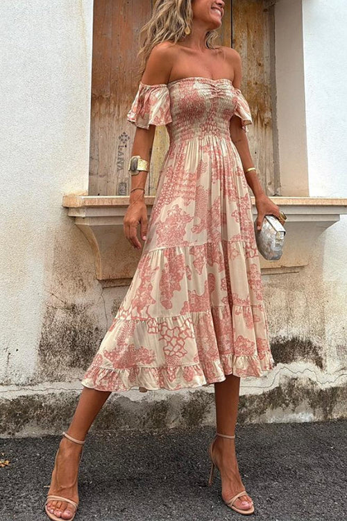 Isabella - Off Shoulder Midi Dress