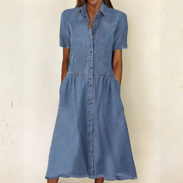 Sarah - Short Sleeve Denim Dress