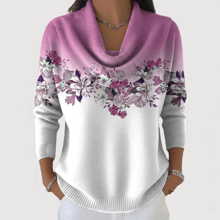 Kathleen | Floral Turtleneck Sweater