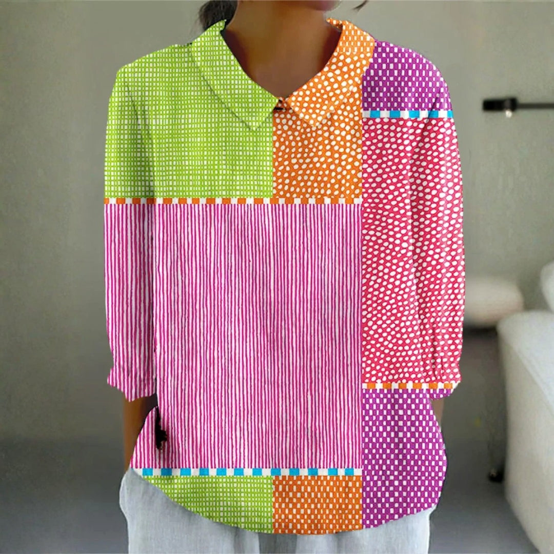 Ayda - Playful Patchwork Blouse