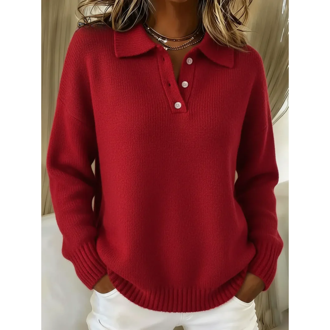 Charlotte | Soft Polo Collar Sweater