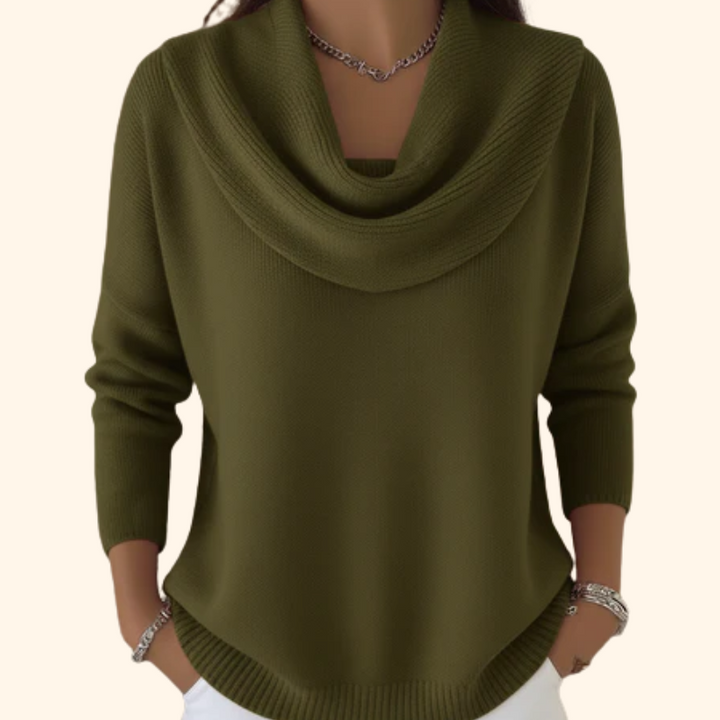 Vivian | Draped Cowl Neck Sweater