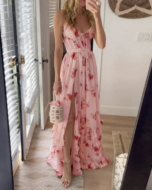 Keira - Floral Pattern Midi Dress