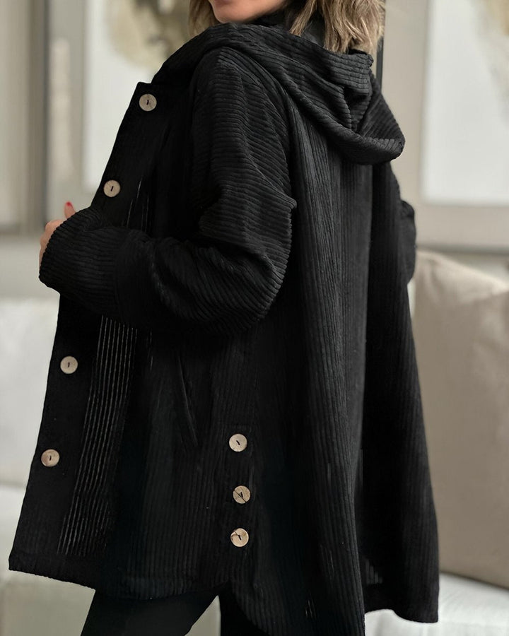 Abigail - Corduroy Hooded Cardigan