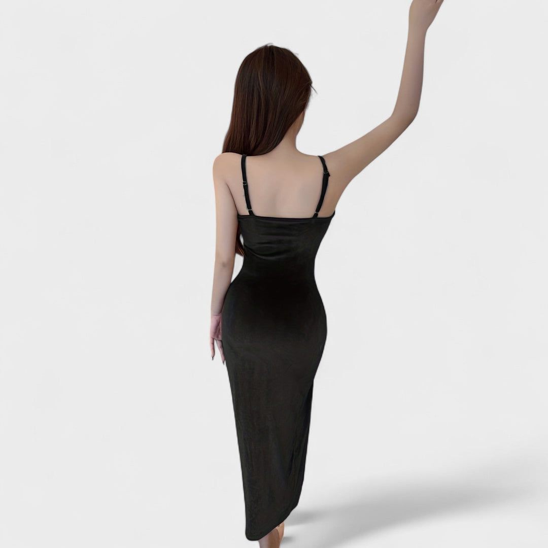 Taylor - Velvet Dress with Slit