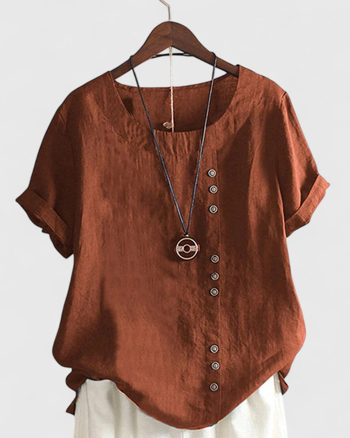 Brooke - Comfortable Short Sleeve Blouse