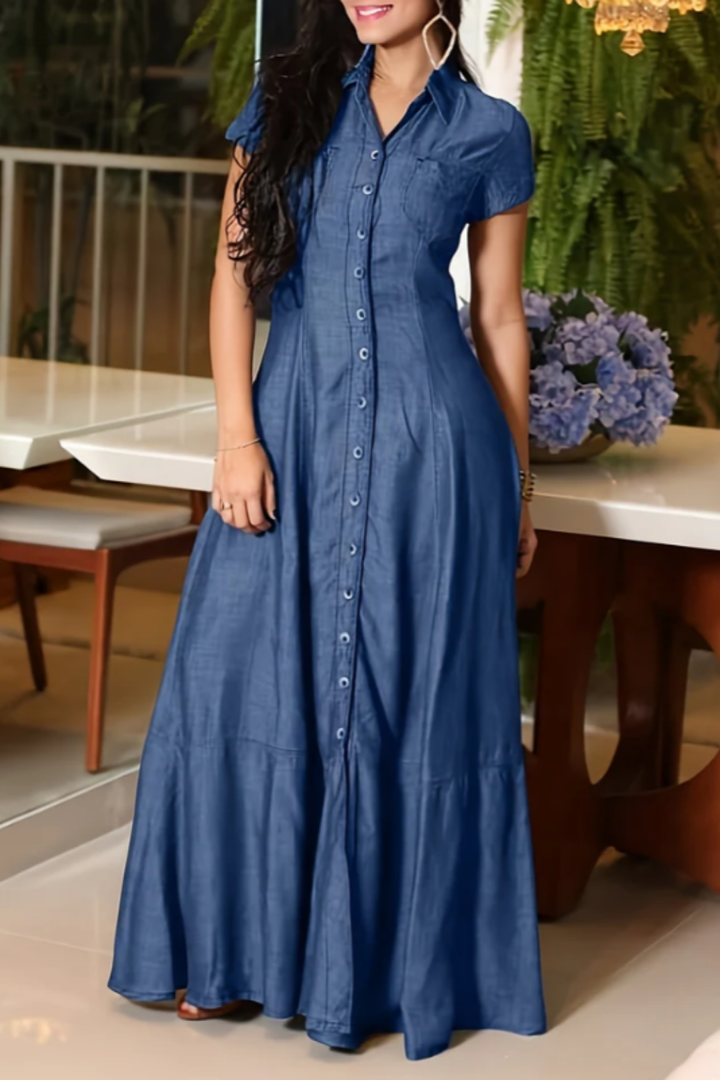 Adalynn - Long Denim Dress