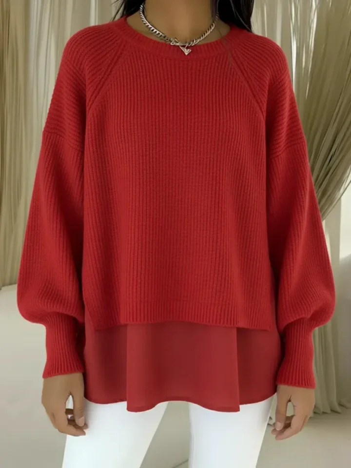Janet | Layered-Look Knit Sweater