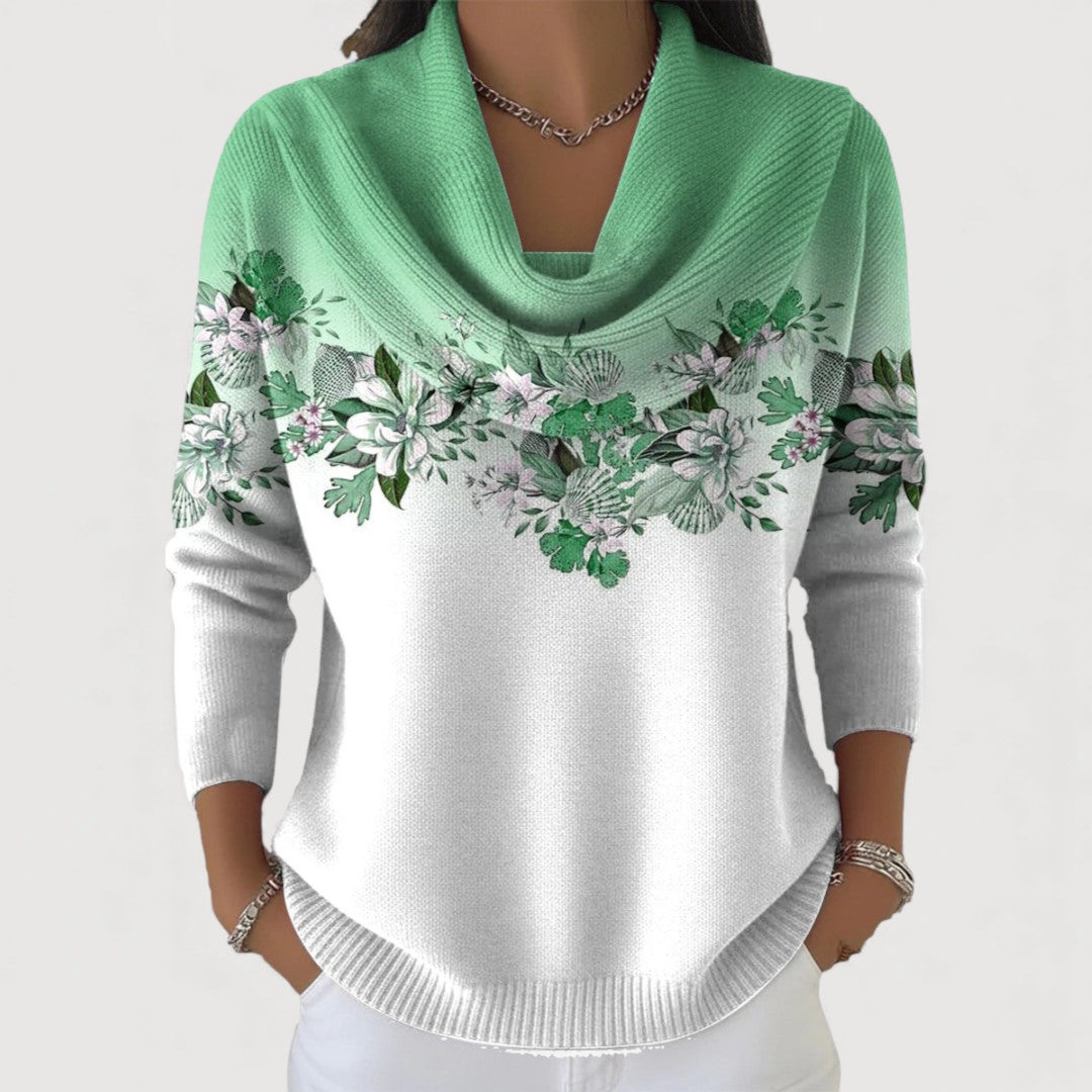 Kathleen | Floral Turtleneck Sweater
