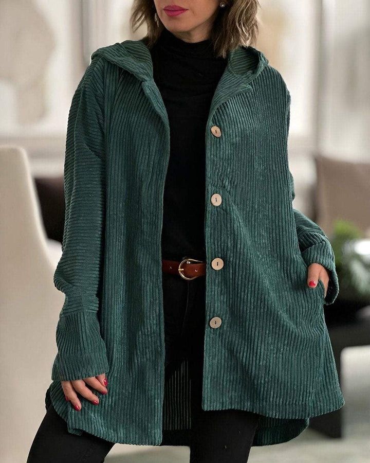 Abigail - Corduroy Hooded Cardigan