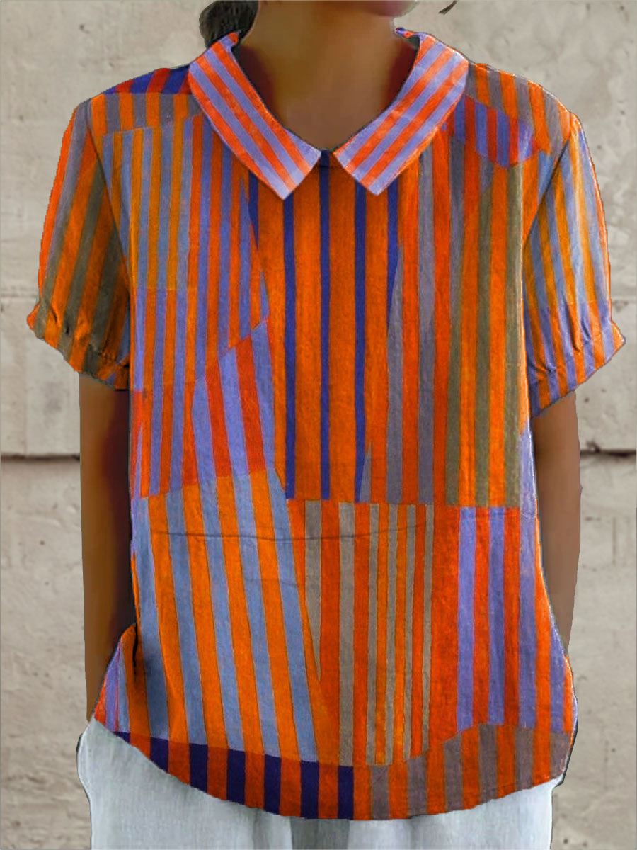 Josie - Geometric Striped Blouse