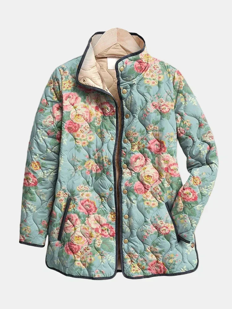 Brooke - Quilted Floral Print Jacket