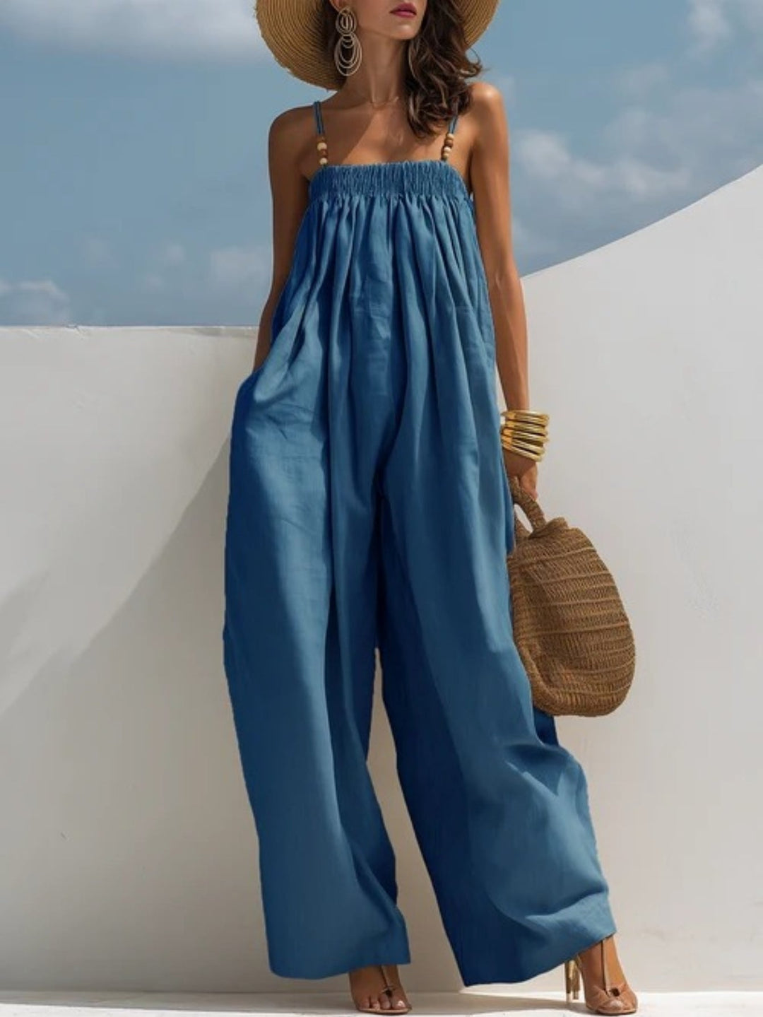Valentina - Denim Wide-Leg Jumpsuit