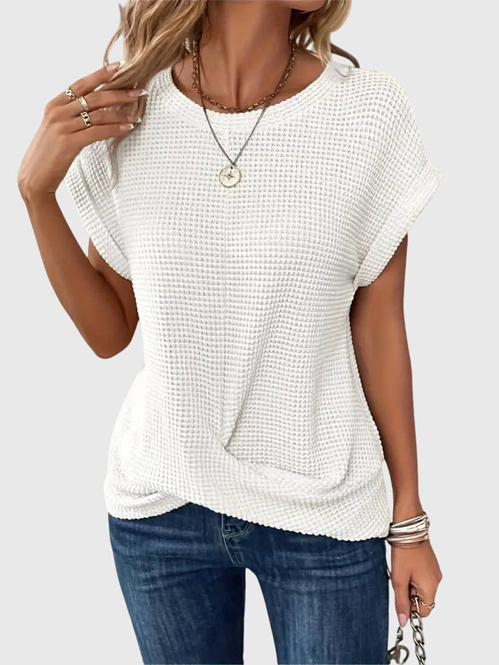 Grace - Elegant Blouse with Crew Neck