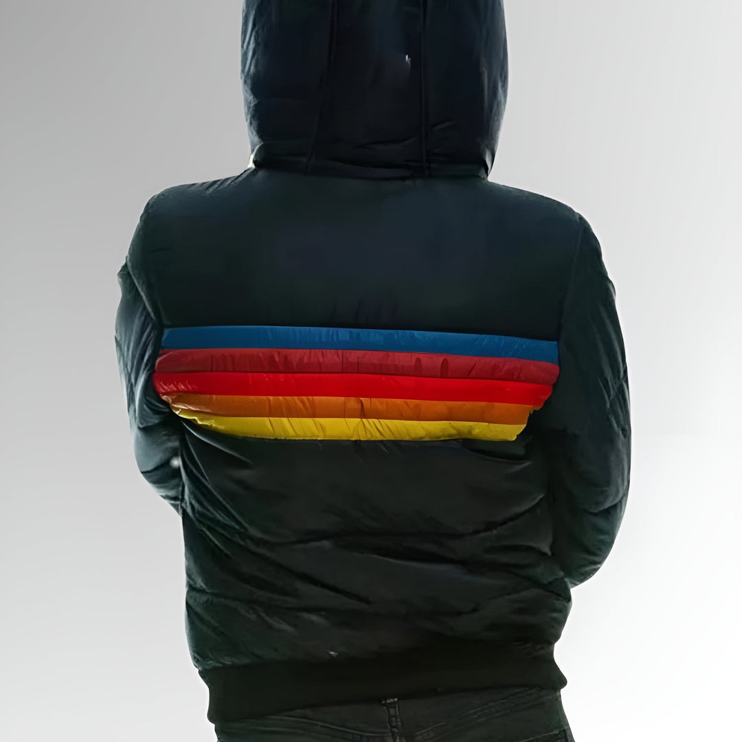 Chloe - Zip-Up Jacket with Rainbow Stripes
