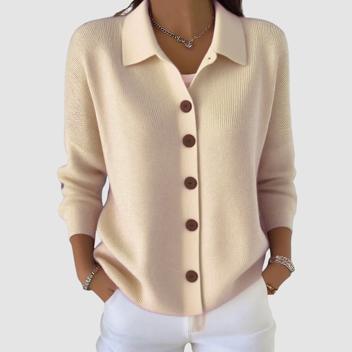 Genevieve - Soft Button-Up Knit Cardigan