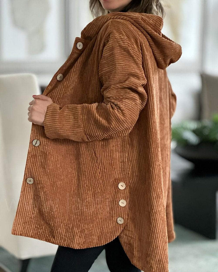 Abigail - Corduroy Hooded Cardigan