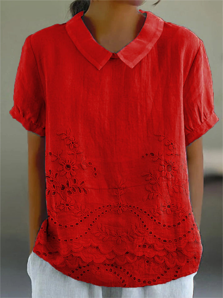 Jade - Embroidered Floral Blouse