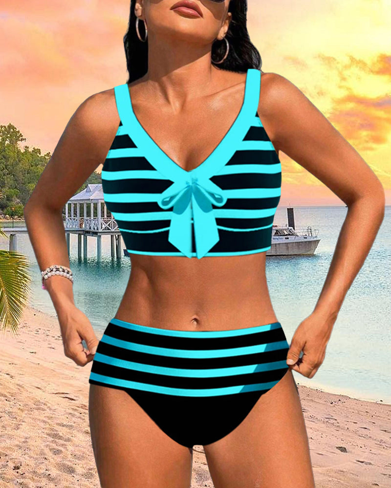 Molly - High Waist Striped Bikini
