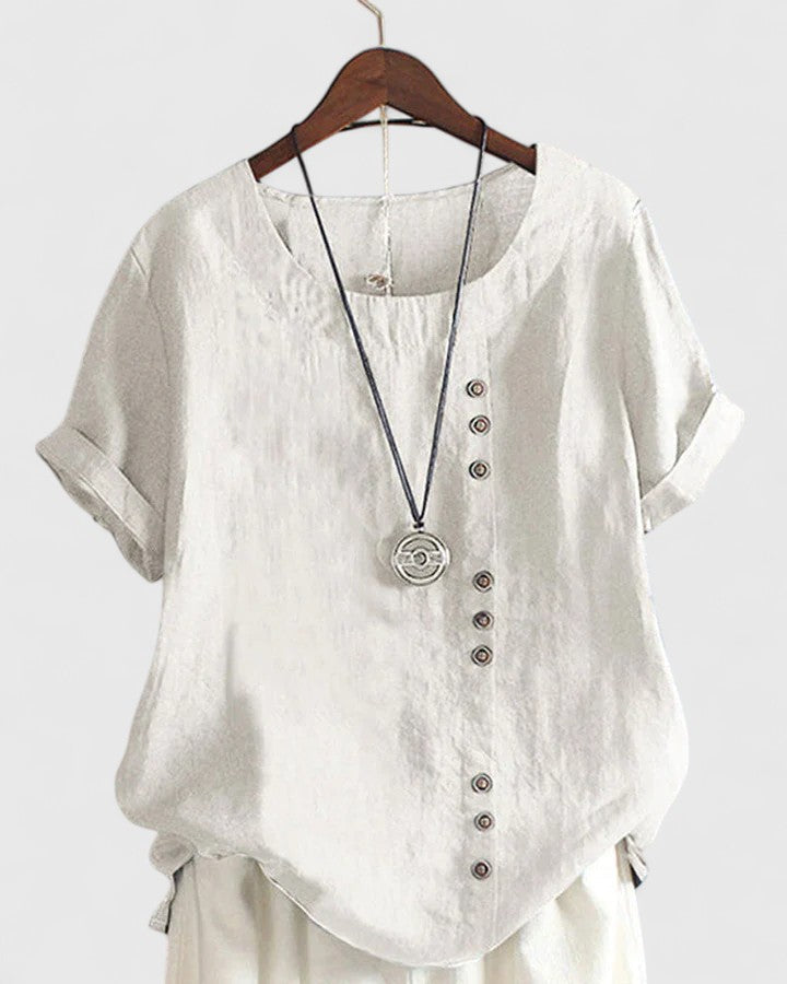 Brooke - Comfortable Short Sleeve Blouse