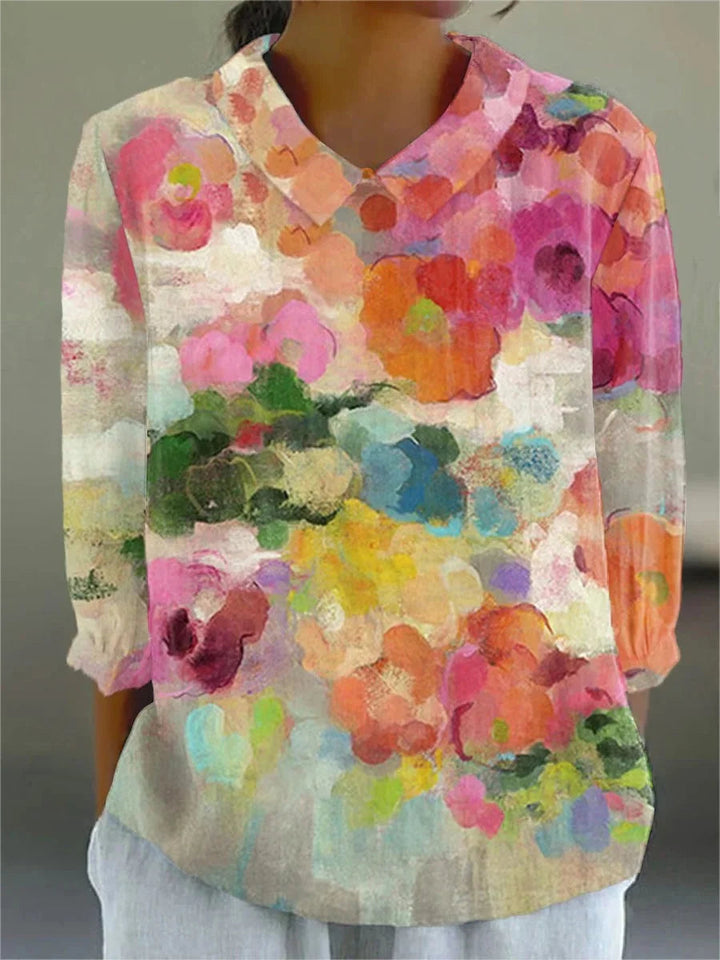 Rachel - Floral Watercolor Blouse