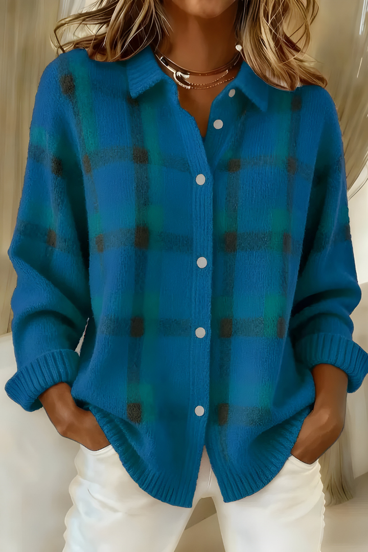 Joan | Plaid Knit Shirt Jacket