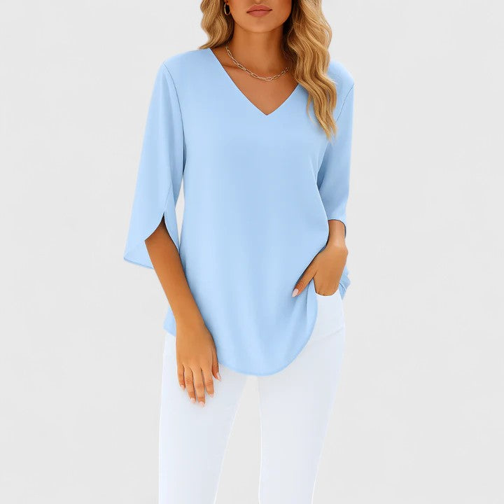 Lydia - Sophisticated V-Neck Blouse