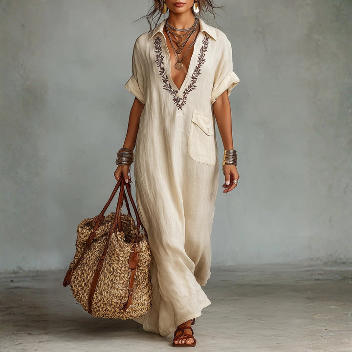 Aaliyah - Embroidered Shirt Dress