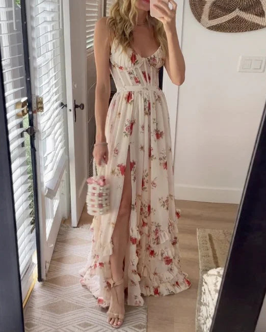 Keira - Floral Pattern Midi Dress