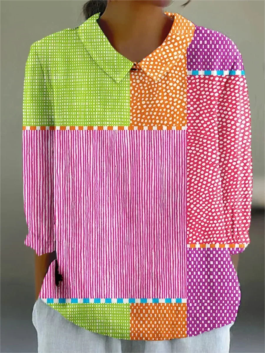 Ayda - Playful Patchwork Blouse