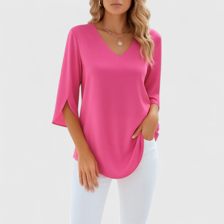Lydia - Sophisticated V-Neck Blouse