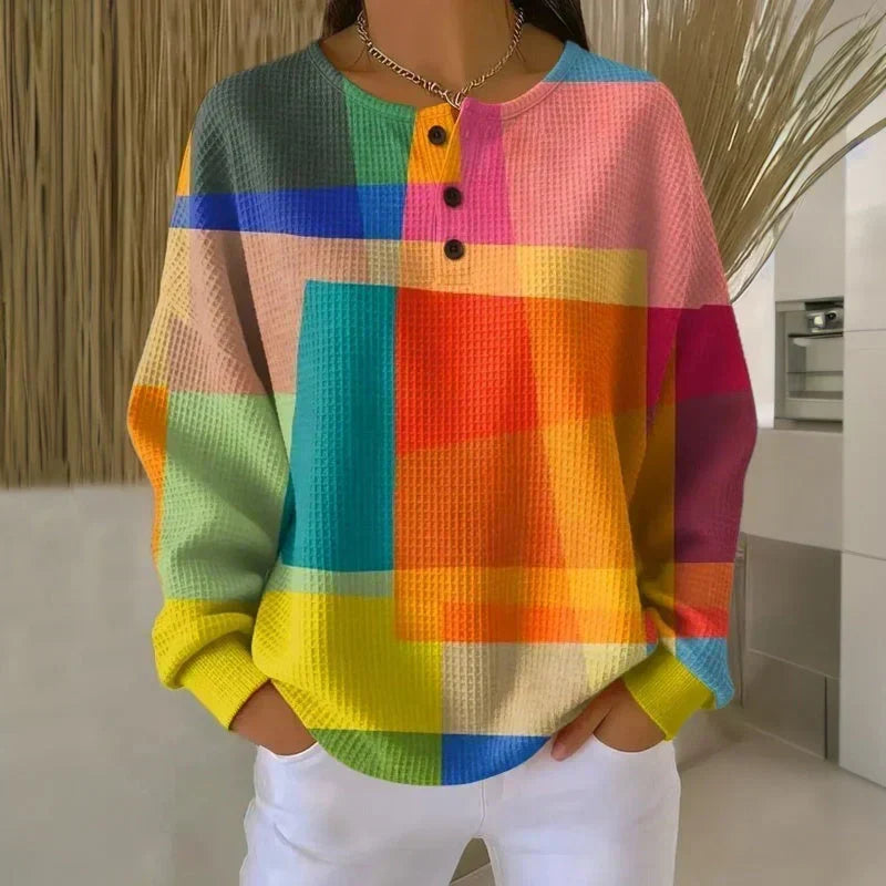 Margaret | Color-Block Waffle Knit Sweater