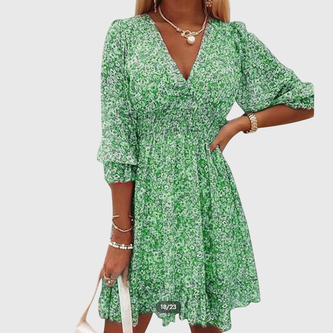 Stephanie - Floral Puff Sleeve Dress