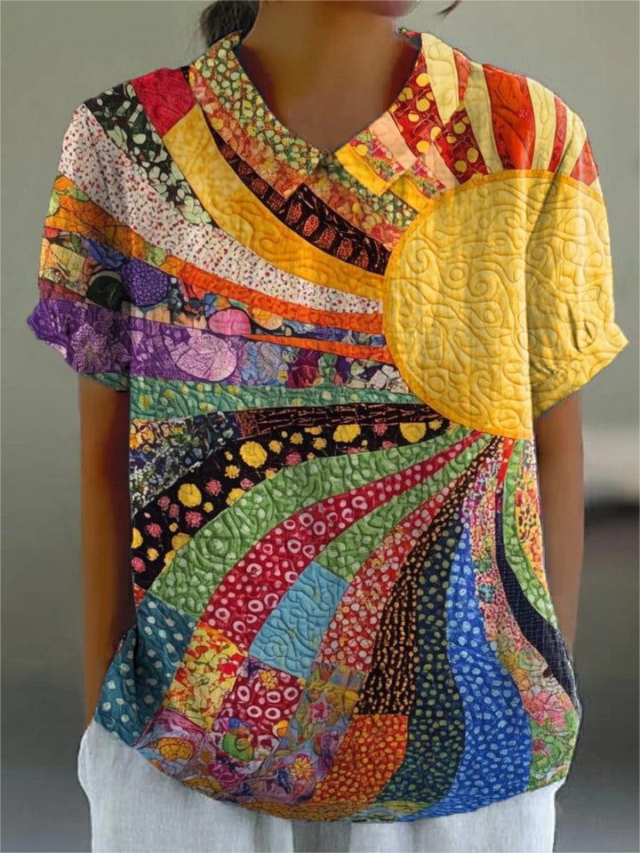 Ellie - Sunburst Patchwork Blouse