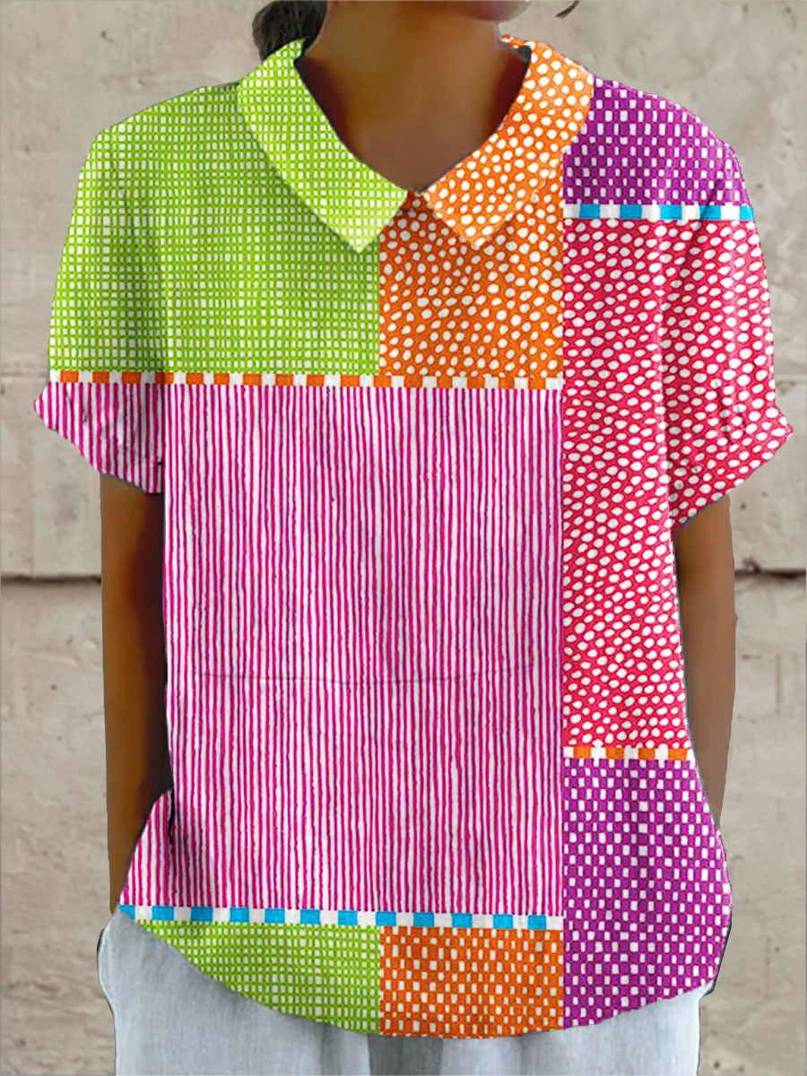 Vivian - Colorful Patchwork Blouse