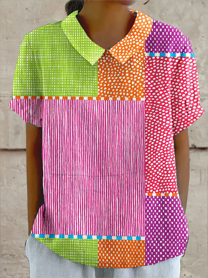 Vivian - Colorful Patchwork Blouse