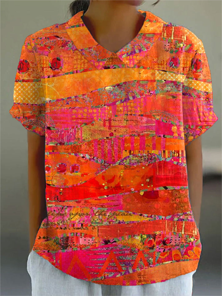 Brittany - Blouse with Abstract Print