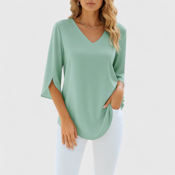 Lydia - Sophisticated V-Neck Blouse