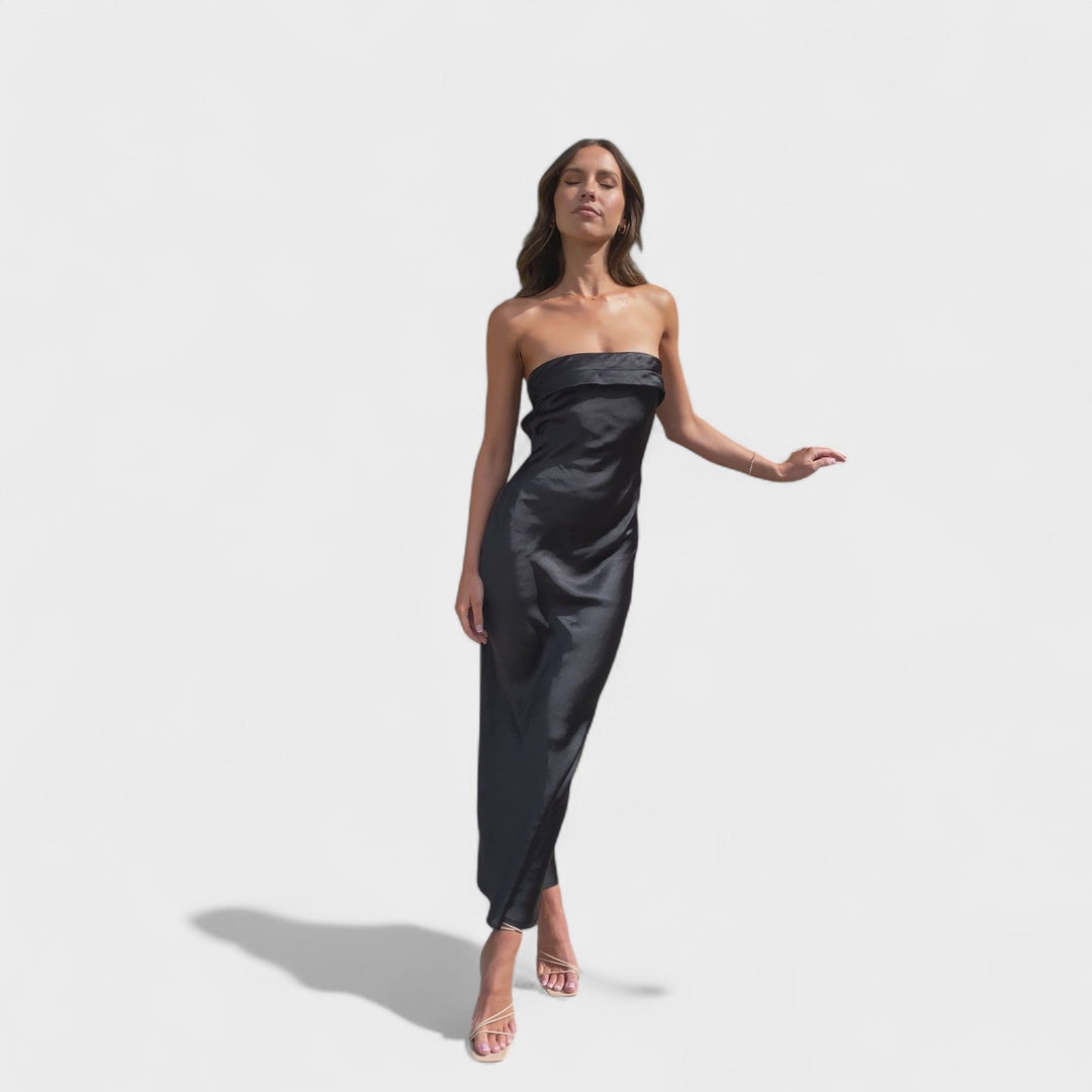 Avery - Sleeveless Satin Dress