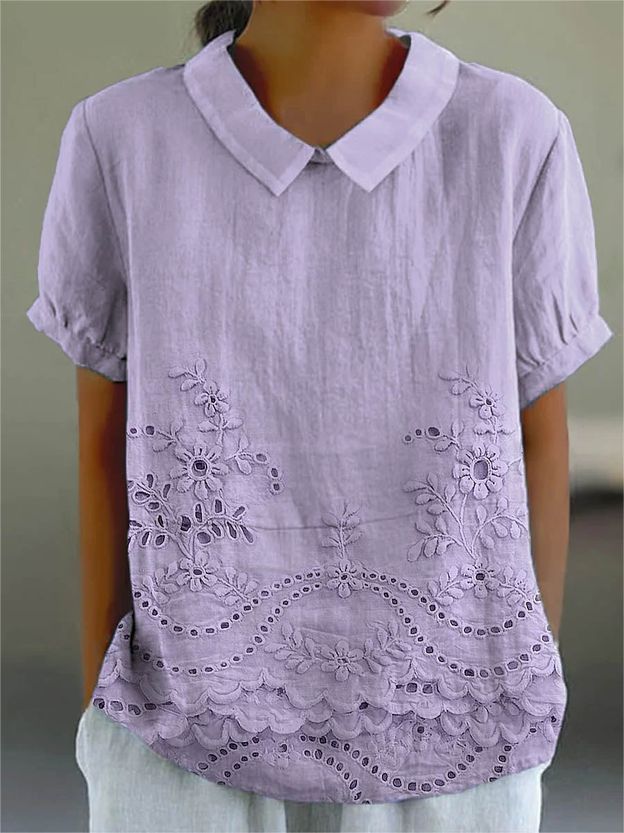 Jade - Embroidered Floral Blouse