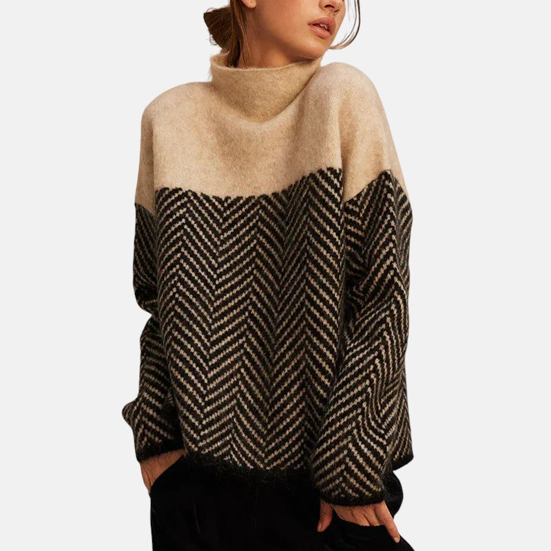 Bree - Structured Two-Tone Knit Sweater