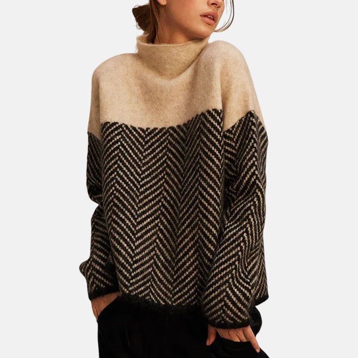 Bree - Structured Two-Tone Knit Sweater