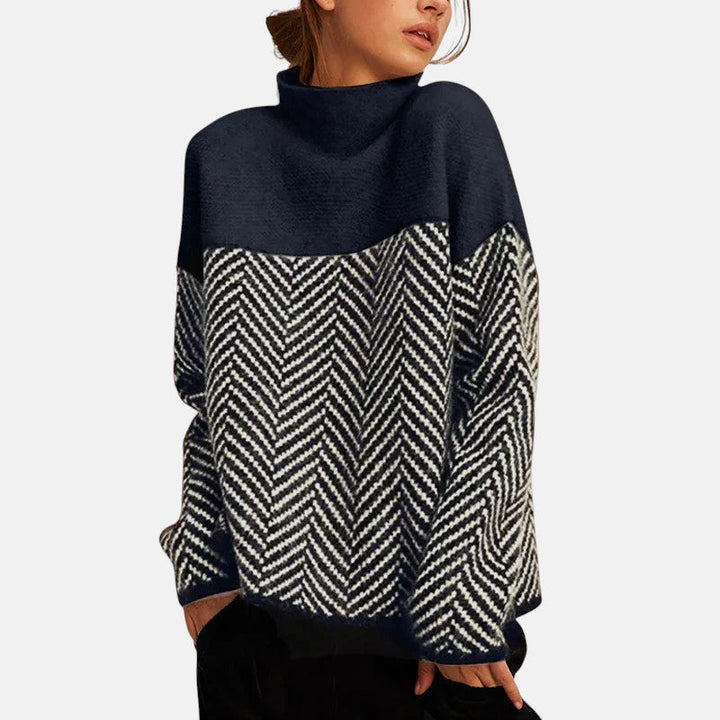 Bree - Structured Two-Tone Knit Sweater