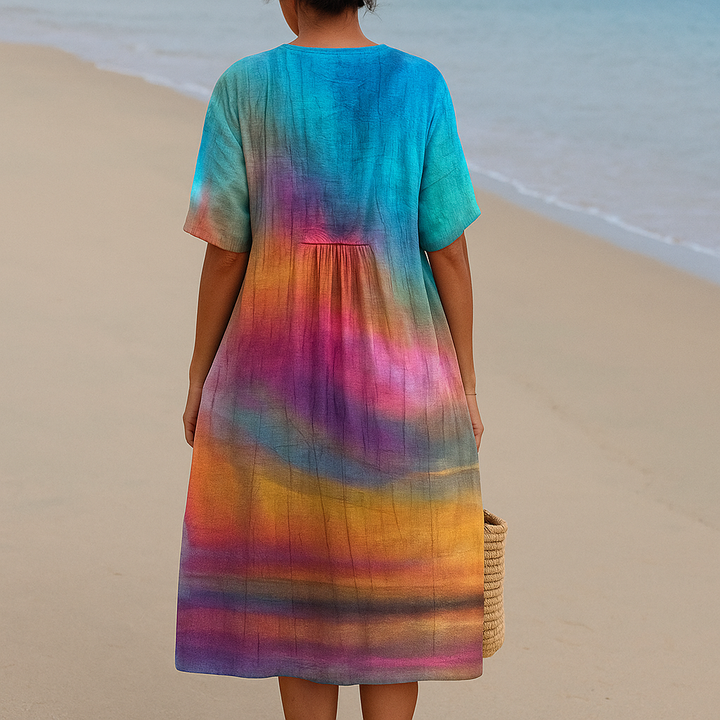 Bethany - Tie-Dye Dress at Sunset