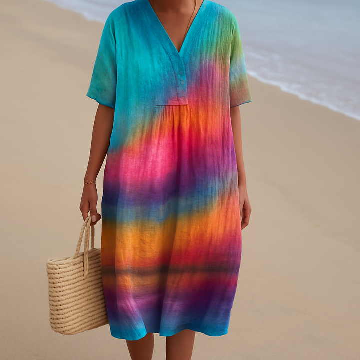 Bethany - Tie-Dye Dress at Sunset