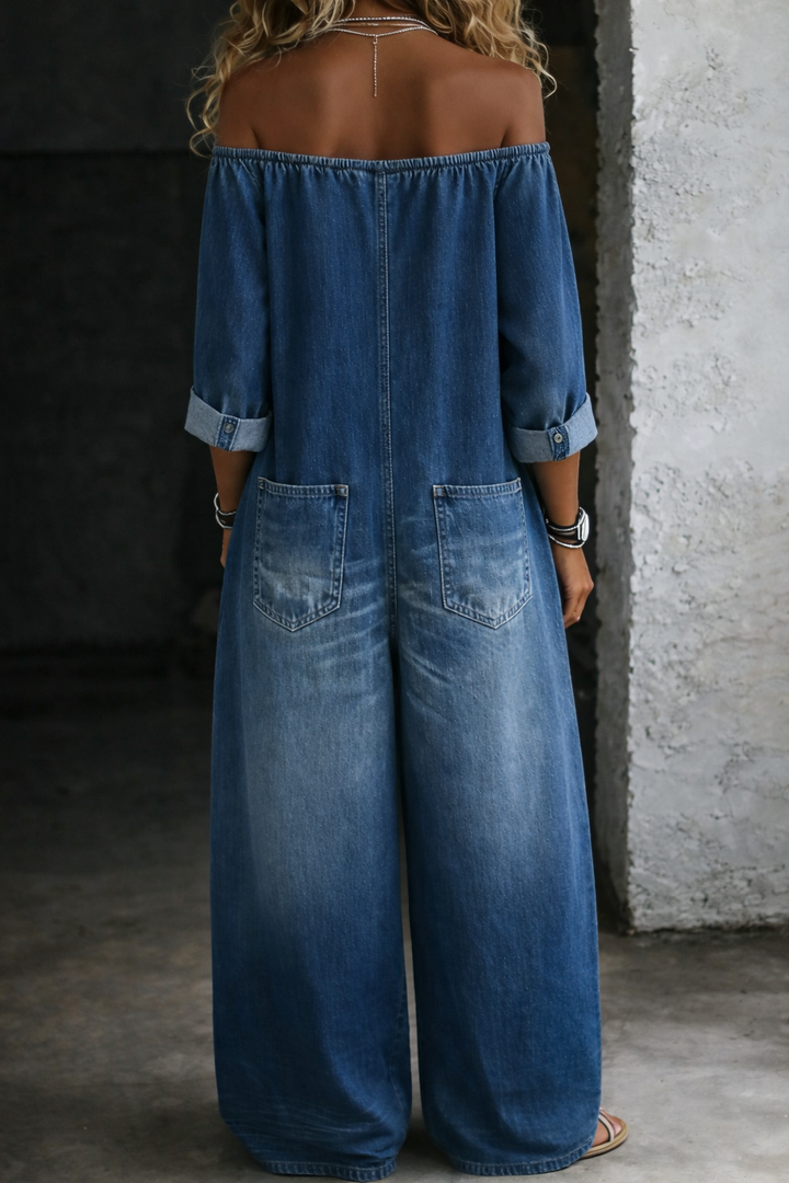 Chelsea - Long Sleeve Jumpsuit with Exposed Shoulders