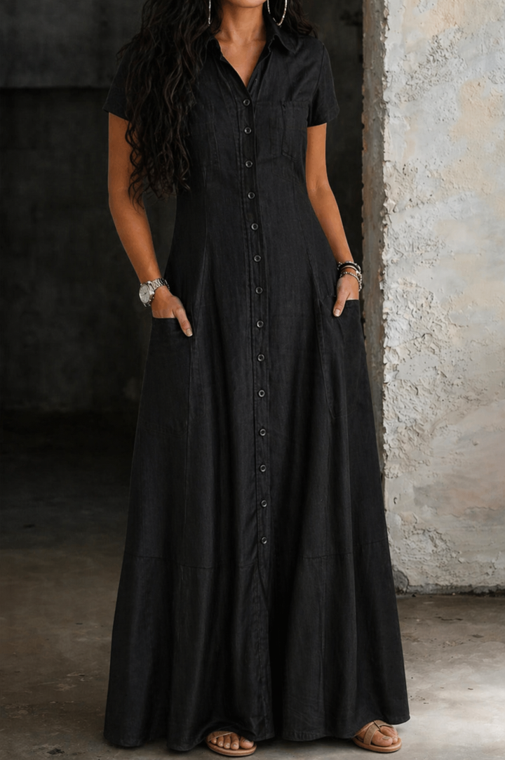 Adalynn - Long Denim Dress