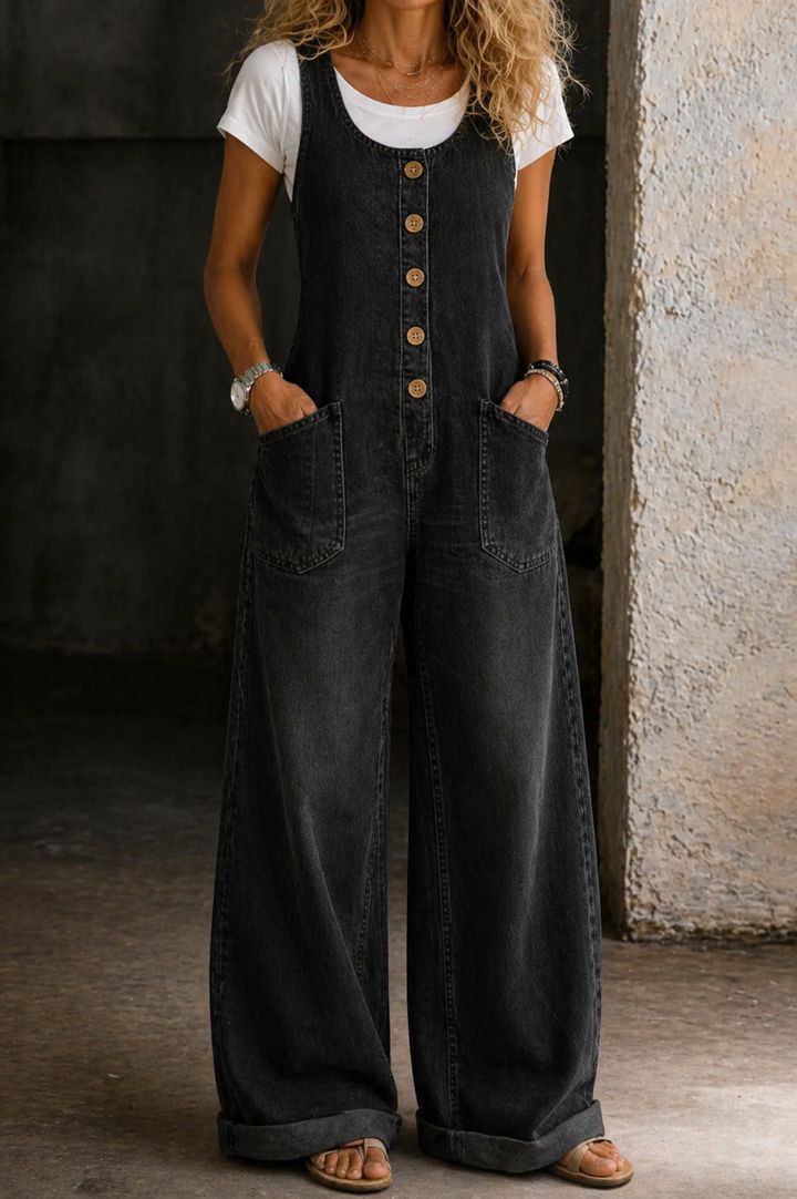 Mackenzie - Vintage Washed Cotton Denim Overalls
