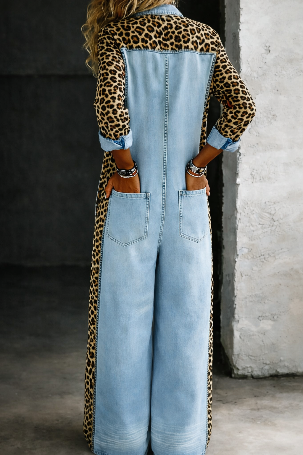 Mackenzie - One Piece Denim Shirt Jumpsuit